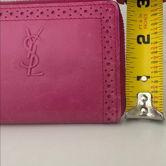 YSL - Yves Saint Laurent Magenta Leather Compact Wallet - with COA - Picture 10 of 10